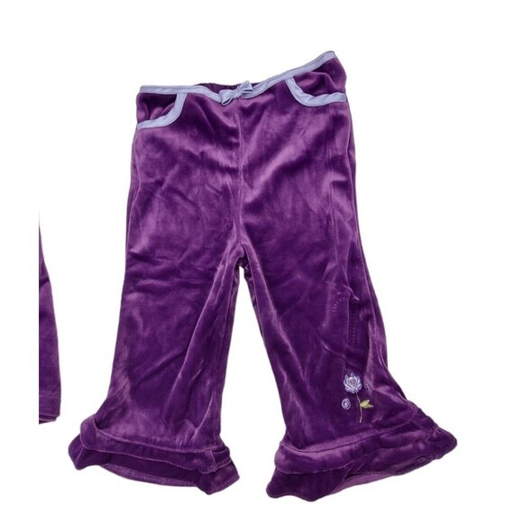 Kid Connection Girls Outfit Size 18M Purple Velvet 2 Piece Shirt And Pants - Picture 5 of 11